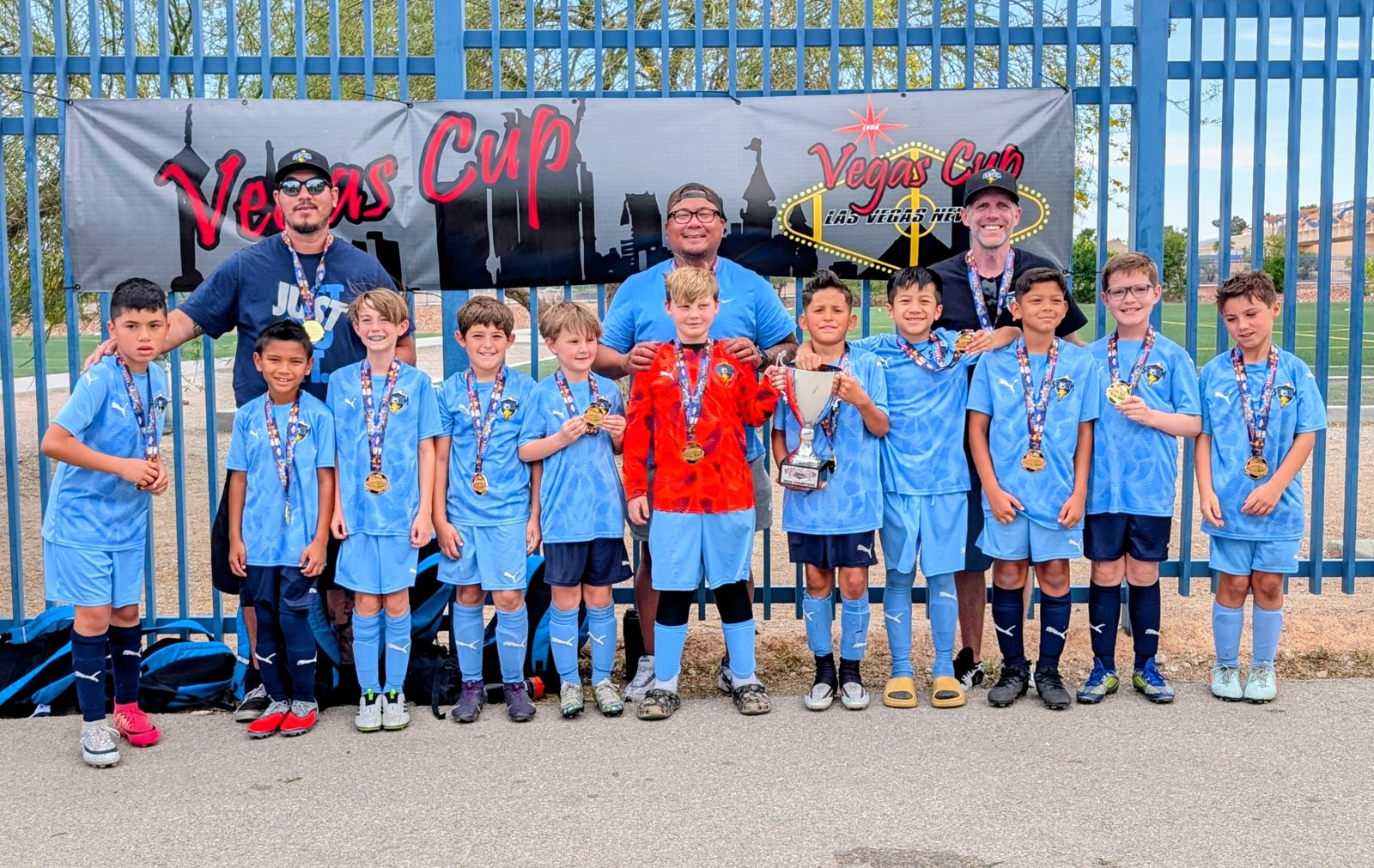BU11 Academy with medals at the Vegas Cup
